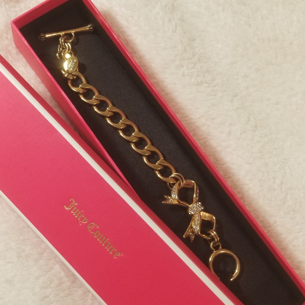Juicy Couture gold bow bracelet
